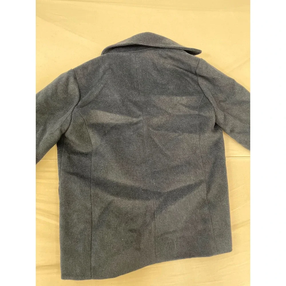 Cat & Jack Boys Navy Blue Double Breasted Pea Coat Jacket Size Large L 12-14